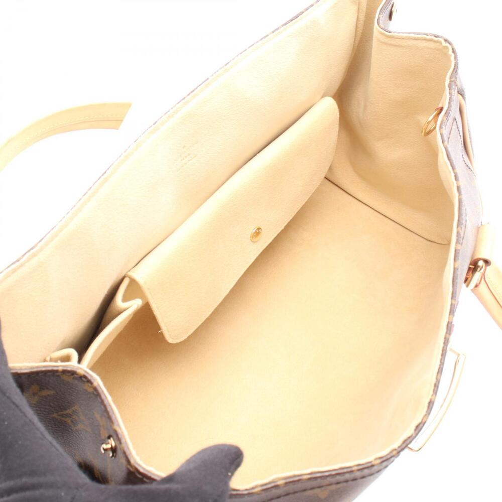 Louis Vuitton Beverly Leather Canvas Shoulder Bag Monogram Brown